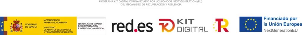 Logotipos Kit Digital: Unión Europea - NextGenerationEU, Gobierno de España, Red.es